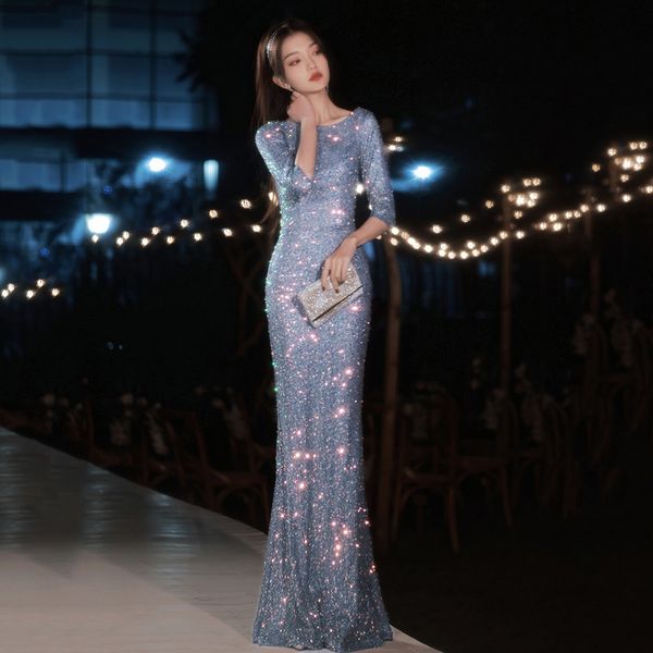 party dresses 2023 oneck shinning sequins evening mermaid gowns maxi elegant multi female robes vestidos 230208, White;black
party dresses 2023 oneck shinning sequins evening mermaid gowns maxi elegant multi female robes vestidos 230208, White;black