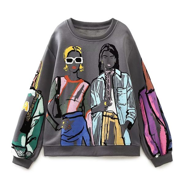 women's hoodies sweatshirt autumn fashion printing basic vintage o neck long sleeve female pullovers chic 230208, Black
women's hoodies sweatshirt autumn fashion printing basic vintage o neck long sleeve female pullovers chic 230208, Black