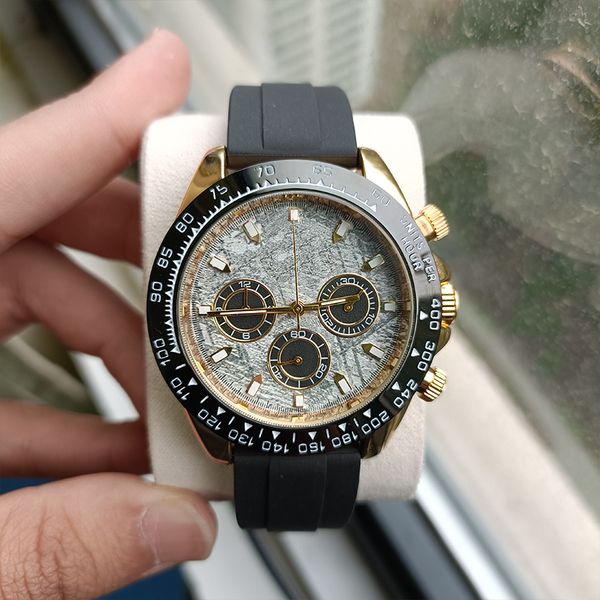 

Chronograph Mens Watch Luxury Automatic Quartz Movement Super Long Standby High Strength Scratch resistant Mirror Alloy Folding Buckle Sports Leisure Watch