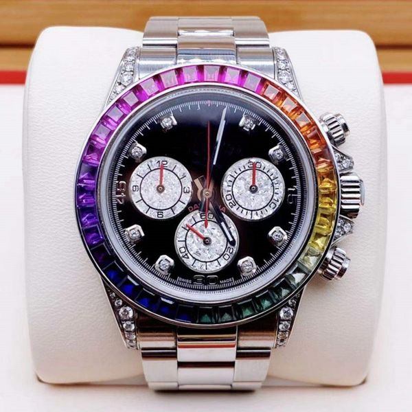men's watch designer automatic mechanical 2813 movement watch 40mm steel colorful rainbow diamond ring sapphire waterproof watch monte, Slivery;brown
men's watch designer automatic mechanical 2813 movement watch 40mm steel colorful rainbow diamond ring sapphire waterproof watch monte, Slivery;brown