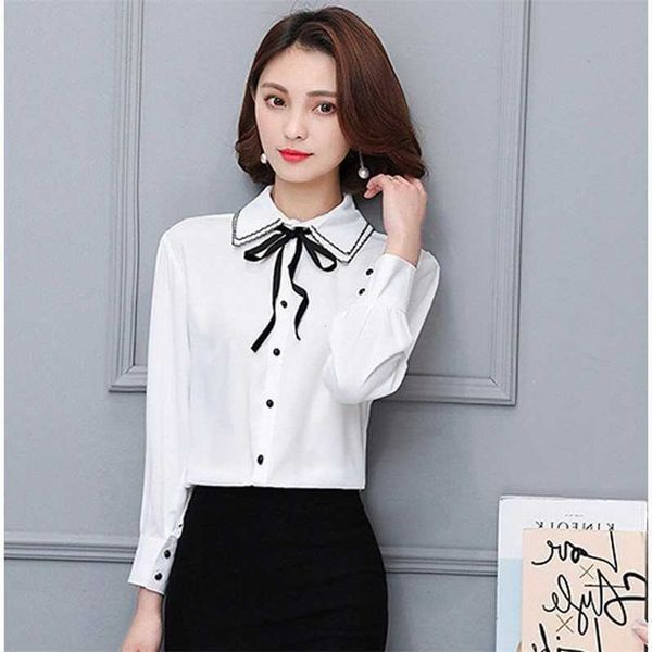 women's t-shirt big size 4xl women bow long sleeve button blouse chic elegant spring fall office turn down collar formal shirt casual, White
women's t-shirt big size 4xl women bow long sleeve button blouse chic elegant spring fall office turn down collar formal shirt casual, White