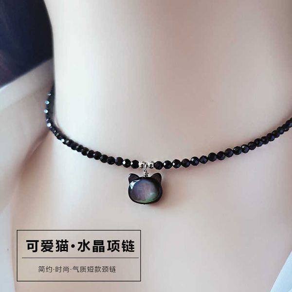 s fading and refunding 925 sterling silver black crystal collar chain simple temperament high sense necklace pendant
s fading and refunding 925 sterling silver black crystal collar chain simple temperament high sense necklace pendant