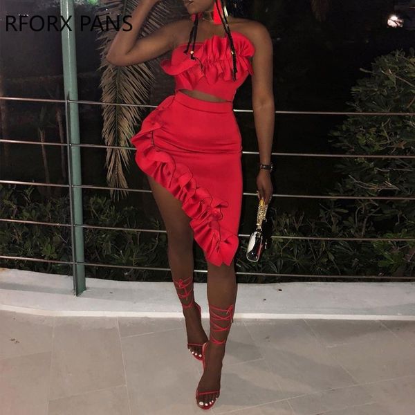 two piece dress women clothes ruffles crop asymmetrical skirt set party look for 230209, White
two piece dress women clothes ruffles crop asymmetrical skirt set party look for 230209, White
