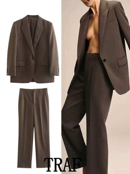 womens two piece pants traf woman 2 pieces sets fashion loose single button blazer coat high wasit slim long commute causal 230209, White
womens two piece pants traf woman 2 pieces sets fashion loose single button blazer coat high wasit slim long commute causal 230209, White