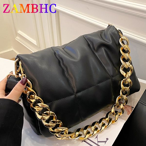 evening bags luxury thick chain design fashion pu leather shoulder for women handbag quilted padded crossbody winter brand sac 230210
evening bags luxury thick chain design fashion pu leather shoulder for women handbag quilted padded crossbody winter brand sac 230210