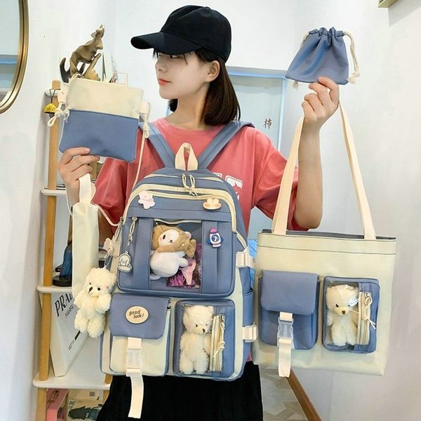 backpacks 5 pcs sets kawaii teenage girls backpack patchwork high school bookbags waterproof school bags large capacity girls handbag 230210
backpacks 5 pcs sets kawaii teenage girls backpack patchwork high school bookbags waterproof school bags large capacity girls handbag 230210