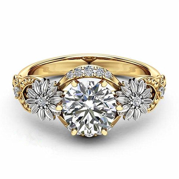 sparkling gold-plated zircon wedding ring jewelry 24k gold plated sunflower ring, Golden;silver
sparkling gold-plated zircon wedding ring jewelry 24k gold plated sunflower ring, Golden;silver