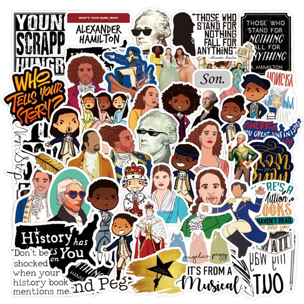50pcs hamilton musical stickers lin-manuel miranda graffiti kids toy skateboard car motorcycle bicycle sticker decals wholesale
50pcs hamilton musical stickers lin-manuel miranda graffiti kids toy skateboard car motorcycle bicycle sticker decals wholesale