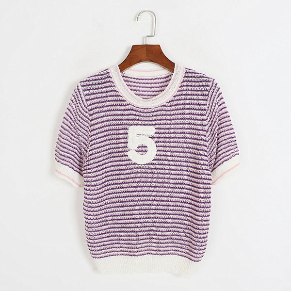 204 2022 runway spring summer women sweater purple brand same style sweater short sleeve crew neck fashion clothes qian889, White;black
204 2022 runway spring summer women sweater purple brand same style sweater short sleeve crew neck fashion clothes qian889, White;black