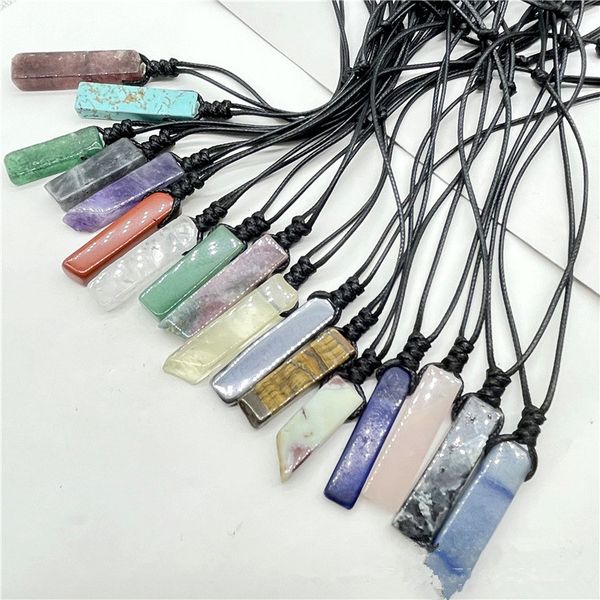 natural stone irregular rectangle pendant pendulum necklace amethyst tiger eye lapsi pink quartz crystal adjustable chain necklaces, Silver
natural stone irregular rectangle pendant pendulum necklace amethyst tiger eye lapsi pink quartz crystal adjustable chain necklaces, Silver