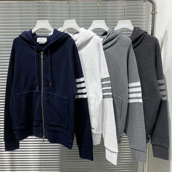 men's hoodie tom sweater brown hoody unwomen leisure casual sports waffle classic four bar hooded women's zip cardiga 2seh, Black
men's hoodie tom sweater brown hoody unwomen leisure casual sports waffle classic four bar hooded women's zip cardiga 2seh, Black