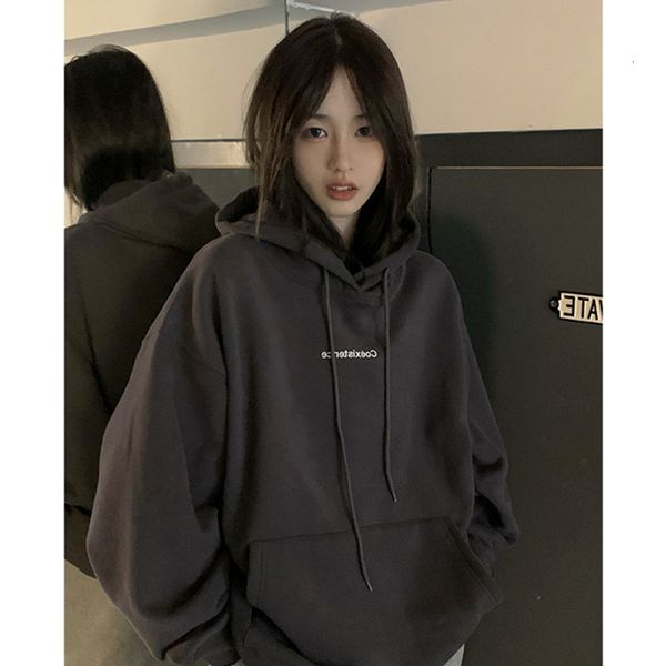 womens hoodies sweatshirts fashion dark grey fleece thicken sweatshirt long sleeve korean letter printing baggy female pullover autumn 2302, Black
womens hoodies sweatshirts fashion dark grey fleece thicken sweatshirt long sleeve korean letter printing baggy female pullover autumn 2302, Black