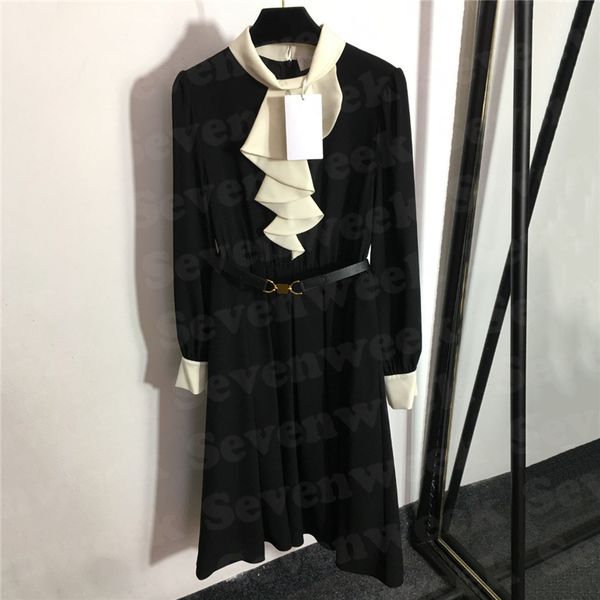ruffle collar black for with leather belt long sleeve lady party wedding skirts clothing, Black;gray
ruffle collar black for with leather belt long sleeve lady party wedding skirts clothing, Black;gray