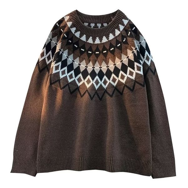 men's sweaters autumn and winter men loose knit nordic style pullover round neck geometric clash jacquard casual jumper 230210, White;black
men's sweaters autumn and winter men loose knit nordic style pullover round neck geometric clash jacquard casual jumper 230210, White;black