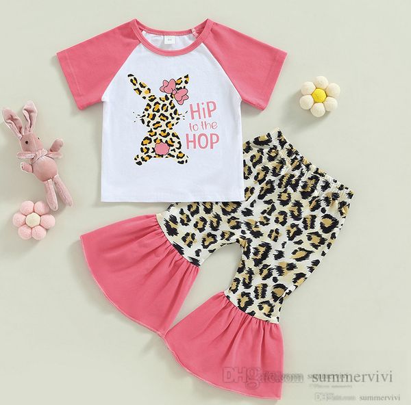2023 girls easter clothes sets kids bows rabbit printed short sleeve t shirt leopard grain flare pants summer children cartoon bunny outfits, White
2023 girls easter clothes sets kids bows rabbit printed short sleeve t shirt leopard grain flare pants summer children cartoon bunny outfits, White