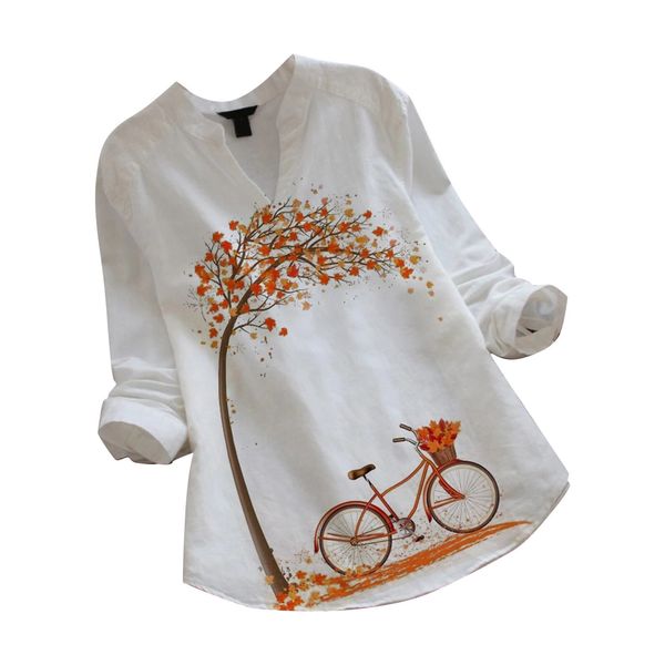 women's blouses shirts blusas casual flower print long sleeve v-neck female clothing blouse button shirt and for ladies harajuku 230210, White
women's blouses shirts blusas casual flower print long sleeve v-neck female clothing blouse button shirt and for ladies harajuku 230210, White