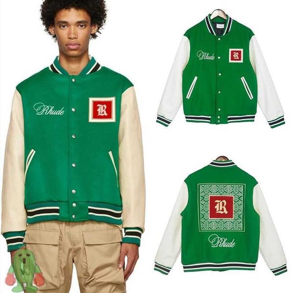 men's jackets baseball jacket embroidery leather sleeve green monaco uniform green coat jackets j230210, Black;brown
men's jackets baseball jacket embroidery leather sleeve green monaco uniform green coat jackets j230210, Black;brown