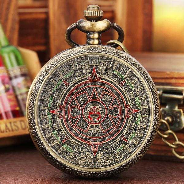 pocket watches mayan aztec calendar art prophecy culture relief pattern bronze quartz pocket watch necklace fob chain vintage stylish clock, Slivery;golden
pocket watches mayan aztec calendar art prophecy culture relief pattern bronze quartz pocket watch necklace fob chain vintage stylish clock, Slivery;golden