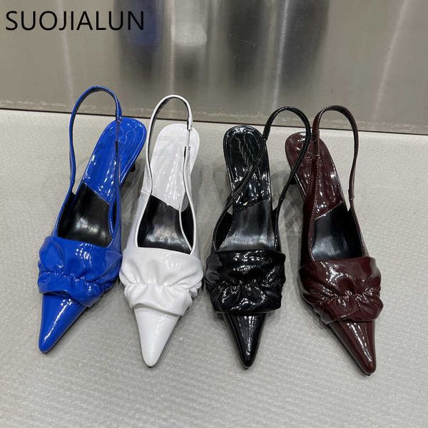 sandals suojialun 2023 spring new brand women sandal shoes fashion plaeted slip on ladies elegant slingback shoes thin high pumps shoes t230, Black
sandals suojialun 2023 spring new brand women sandal shoes fashion plaeted slip on ladies elegant slingback shoes thin high pumps shoes t230, Black