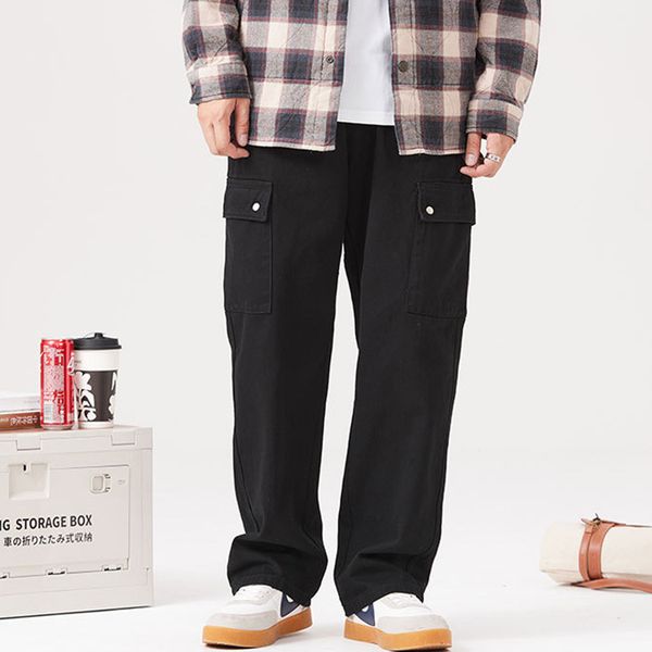 men's jeans men clothing autumn and winter pattern multiple pockets black cargo pants broad leg straight cylinder loose female 230210, Blue
men's jeans men clothing autumn and winter pattern multiple pockets black cargo pants broad leg straight cylinder loose female 230210, Blue