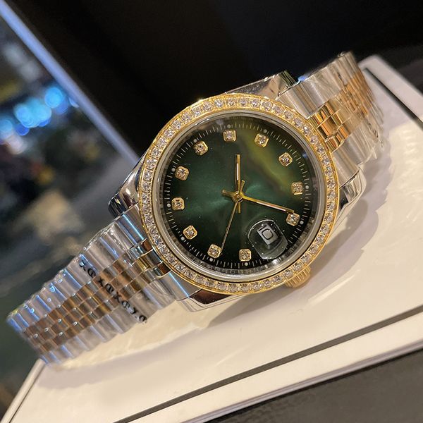 with diamond luxury man womens watch high precision automatic machine 41mm 36mm sapphire mirror 904l stainless steel band fashion designer h, Slivery;brown
with diamond luxury man womens watch high precision automatic machine 41mm 36mm sapphire mirror 904l stainless steel band fashion designer h, Slivery;brown