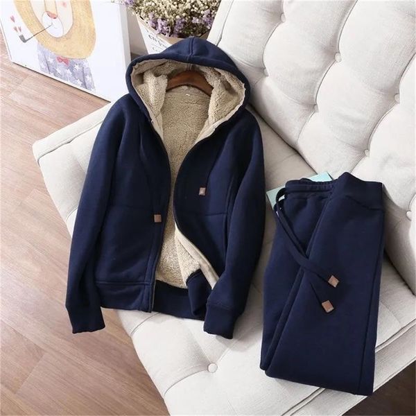 women's two piece pants fleece lined zipper tracksuit solid warm suits hoodies sweatpants autumn winter pullover sweatshirts 2 set 2302, White
women's two piece pants fleece lined zipper tracksuit solid warm suits hoodies sweatpants autumn winter pullover sweatshirts 2 set 2302, White