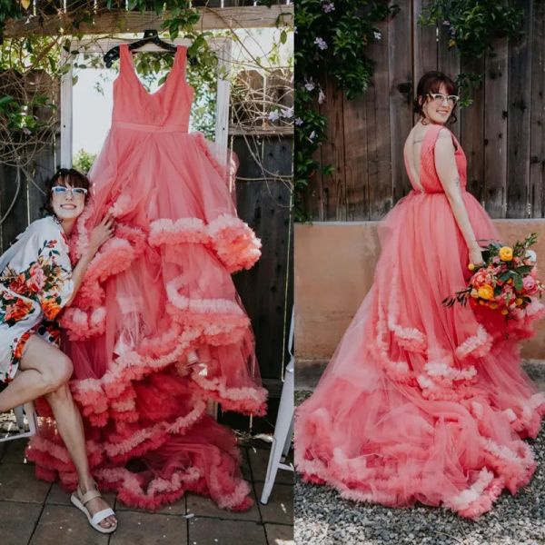 2023 gorgeous coral wedding dresses bridal gown v neck ruffles tiered v neck a line back sweep train plus size custom made garden vestido de, White
2023 gorgeous coral wedding dresses bridal gown v neck ruffles tiered v neck a line back sweep train plus size custom made garden vestido de, White
