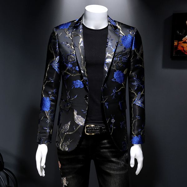 men's suits blazers vintage luxury jacquard men flower slim fit blazer jacket hommes wedding club party dress singers costumes 230210, White;black
men's suits blazers vintage luxury jacquard men flower slim fit blazer jacket hommes wedding club party dress singers costumes 230210, White;black