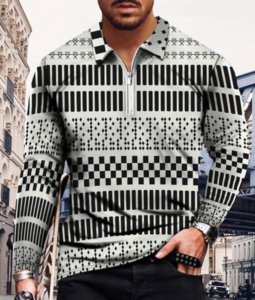 men's polos men's casual autumn long sleeve polo shirts men zip tee shirt men street golf clothing male geometric print clothes 2, White;black
men's polos men's casual autumn long sleeve polo shirts men zip tee shirt men street golf clothing male geometric print clothes 2, White;black