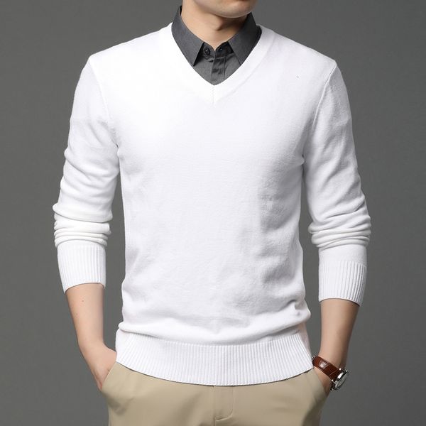 men's sweaters fashion brand woolen knit pullover v neck sweater black for casual jumper autum winter clothes 230210, White;black
men's sweaters fashion brand woolen knit pullover v neck sweater black for casual jumper autum winter clothes 230210, White;black