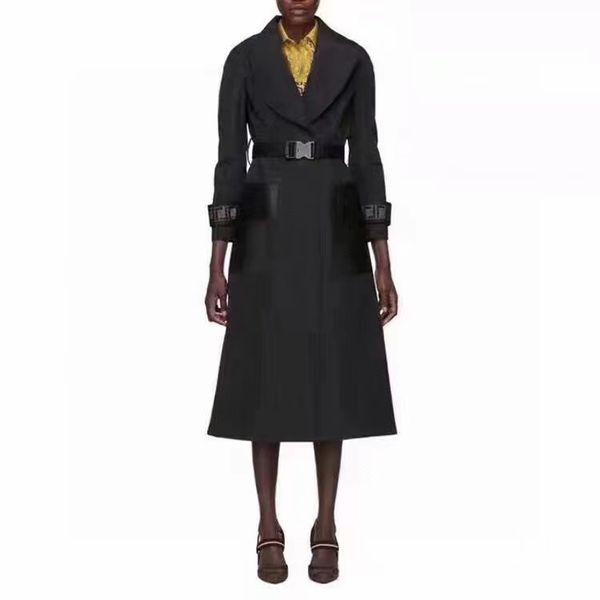 autumn womens trench coats designer luxury women windbreaker body double f print jacket loose belt coat female casual long trenchs coat a368, Tan;black
autumn womens trench coats designer luxury women windbreaker body double f print jacket loose belt coat female casual long trenchs coat a368, Tan;black