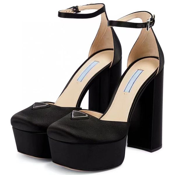 new sandals shoes double waterproof platform thick heel rose red satin triangle classic metal buckle 13.5 cm embedded luxury designer formal, Black
new sandals shoes double waterproof platform thick heel rose red satin triangle classic metal buckle 13.5 cm embedded luxury designer formal, Black