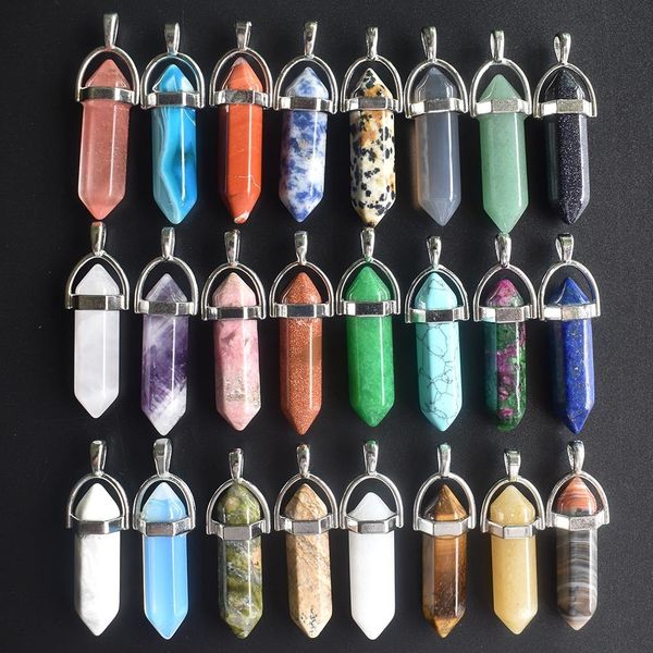 gemstone wholesale 24pcs/lot assorted natural stone mixed pillar charms chakra pendants necklaces for making 230210, Black
gemstone wholesale 24pcs/lot assorted natural stone mixed pillar charms chakra pendants necklaces for making 230210, Black
