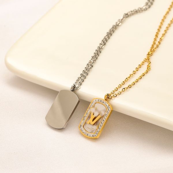 luxury design necklace crystal 18k gold plated stainless steel necklaces choker chain letter pendant fashion womens wedding jewelry accessor, Silver
luxury design necklace crystal 18k gold plated stainless steel necklaces choker chain letter pendant fashion womens wedding jewelry accessor, Silver