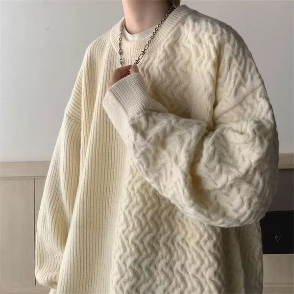 men's sweaters autumn and winter men's fashion kpop sweater oversized loose round neck solid color versatile pullover menwomen cas, White;black
men's sweaters autumn and winter men's fashion kpop sweater oversized loose round neck solid color versatile pullover menwomen cas, White;black