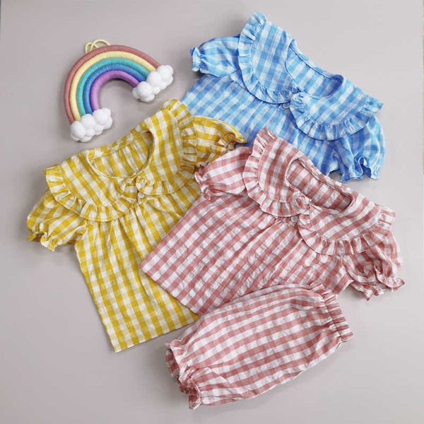 clothing sets girls plaid clothes sets 2pcs casual style kids homewear suits short sleeve and pants pajamas for children w230210, White
clothing sets girls plaid clothes sets 2pcs casual style kids homewear suits short sleeve and pants pajamas for children w230210, White