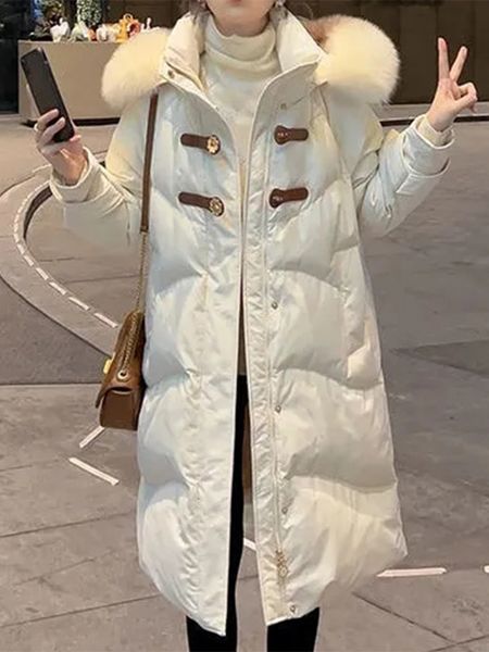 women's down parkas winter white duck jacket women 30° warm thickened cotton clothes female big fur collar long coat 230210, Black
women's down parkas winter white duck jacket women 30° warm thickened cotton clothes female big fur collar long coat 230210, Black