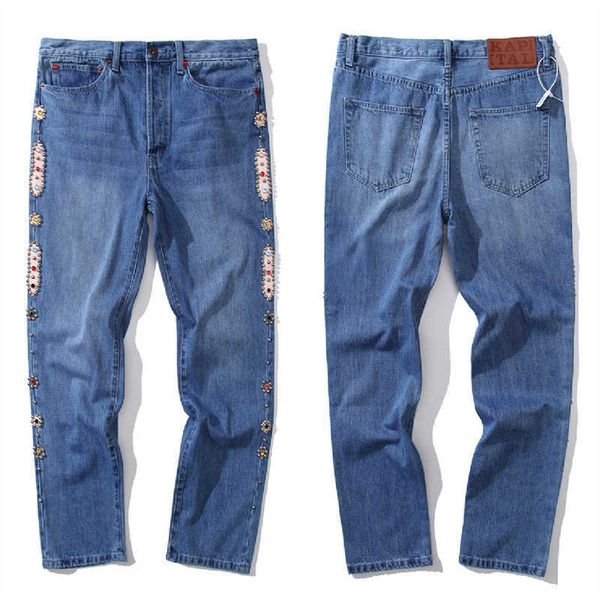 men's pants washed classic kapital style straight cowboy pants men women 11 cotton kapital jeans versatile fashion trousers, Black
men's pants washed classic kapital style straight cowboy pants men women 11 cotton kapital jeans versatile fashion trousers, Black