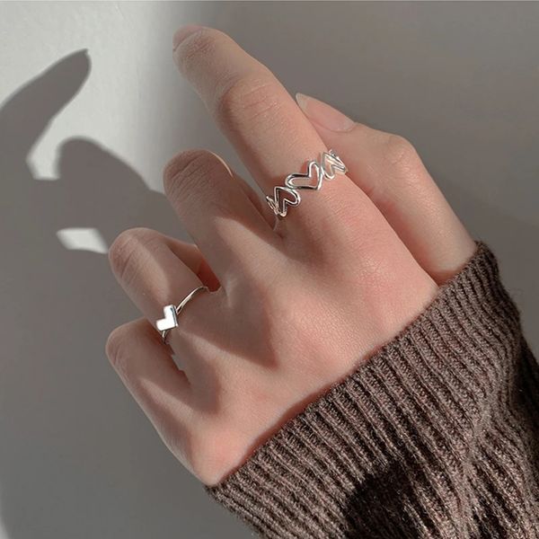 band rings korean style heart shape hollow out silver color open ring for women simple adjustable finger ring trendy girls jewelry
band rings korean style heart shape hollow out silver color open ring for women simple adjustable finger ring trendy girls jewelry