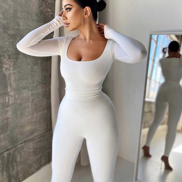 women's pants capris wind 2021 autumn women's new solid color low chest long sleeve slim fit bodysuit high waist tight pants set t, Black;white
women's pants capris wind 2021 autumn women's new solid color low chest long sleeve slim fit bodysuit high waist tight pants set t, Black;white