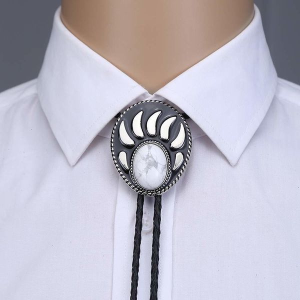 bolo ties fashion howlite turquoise bear paw bolo tie for man cowboy western cowgirl lather rope zinc alloy necktie 230209, Red 
bolo ties fashion howlite turquoise bear paw bolo tie for man cowboy western cowgirl lather rope zinc alloy necktie 230209, Red