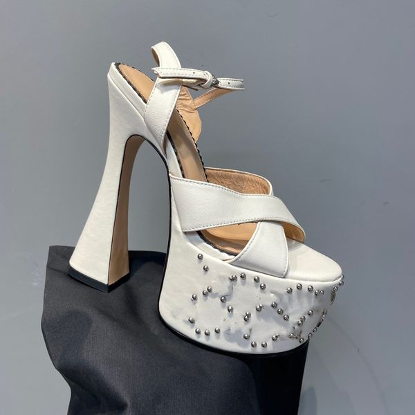 2023 designer 15.5cm high sandals metal letter print women's high heel sandals luxury leather simple women's waterproof table comf, Black
2023 designer 15.5cm high sandals metal letter print women's high heel sandals luxury leather simple women's waterproof table comf, Black