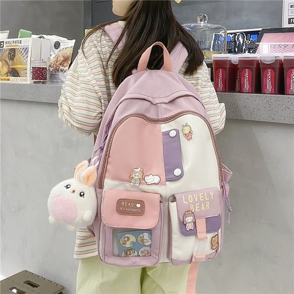 school bags japanese high girls backpack multi pockets kawaii fashion waterproof women rucksack travel 230210
school bags japanese high girls backpack multi pockets kawaii fashion waterproof women rucksack travel 230210