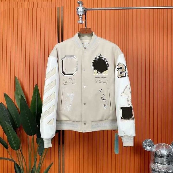 offs hip hop street baseball wear custom men's women's jackets heavy embroidery wool leather long sleeve splicing coat, Black;brown
offs hip hop street baseball wear custom men's women's jackets heavy embroidery wool leather long sleeve splicing coat, Black;brown