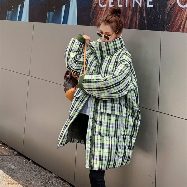 women's down parkas winter women green plaid cottonpadded coat loose stand collar long sleeve thick warm big pocket casual cotton outer, Black
women's down parkas winter women green plaid cottonpadded coat loose stand collar long sleeve thick warm big pocket casual cotton outer, Black