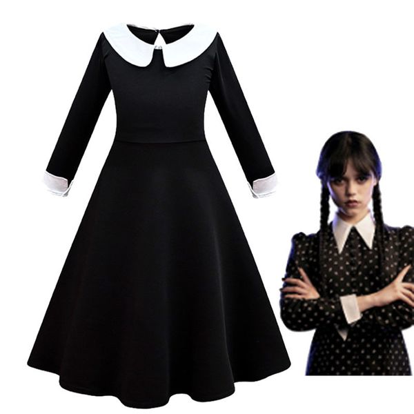 girls dresses kids wednesday addams family cosplay costume addams dress girls outfits vintage black printing clothes halloween role costume, Red;yellow
girls dresses kids wednesday addams family cosplay costume addams dress girls outfits vintage black printing clothes halloween role costume, Red;yellow