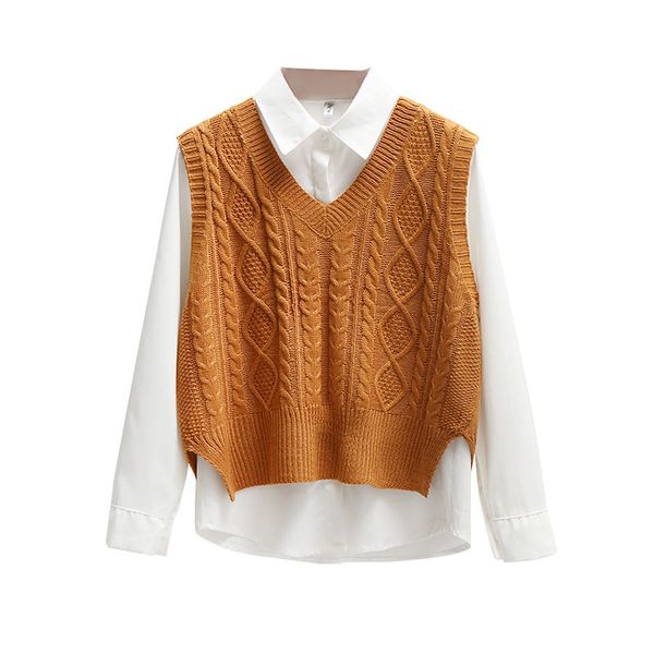 women's vests korean style fashion women sweater vest spring fall sleeveless knitted v neck pullovers female jumper outerwear 230210, Black;white
women's vests korean style fashion women sweater vest spring fall sleeveless knitted v neck pullovers female jumper outerwear 230210, Black;white