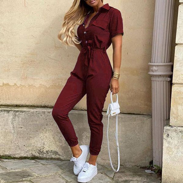 women's jumpsuits rompers fashion women jumpsuit solid color summer casual lapel printed belt work overalls ladies selling button long, Black;white
women's jumpsuits rompers fashion women jumpsuit solid color summer casual lapel printed belt work overalls ladies selling button long, Black;white