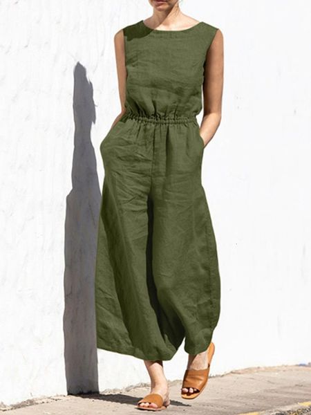 womens jumpsuits rompers summer loose solid women jumpsuits summer sleeveless o neck cotton linen romper fashion lady elastic waist office o, Black;white
womens jumpsuits rompers summer loose solid women jumpsuits summer sleeveless o neck cotton linen romper fashion lady elastic waist office o, Black;white