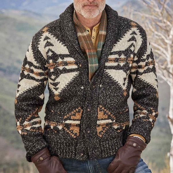 men's sweaters collar single breasted long sleeved cardigan knitted mixed with wool jacquard coat spring autumn men 230209, White;black
men's sweaters collar single breasted long sleeved cardigan knitted mixed with wool jacquard coat spring autumn men 230209, White;black